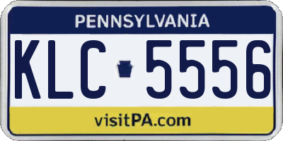 PA license plate KLC5556