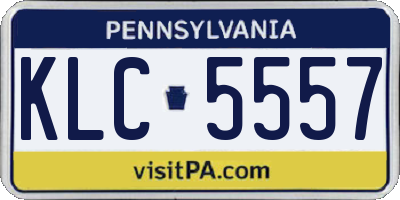 PA license plate KLC5557