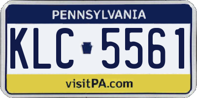 PA license plate KLC5561