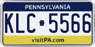 PA license plate KLC5566