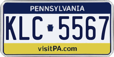 PA license plate KLC5567