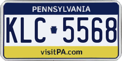 PA license plate KLC5568