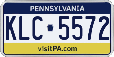 PA license plate KLC5572