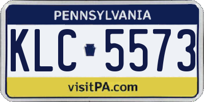 PA license plate KLC5573