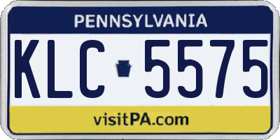 PA license plate KLC5575