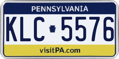 PA license plate KLC5576
