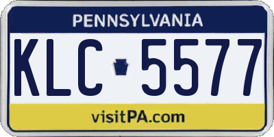 PA license plate KLC5577