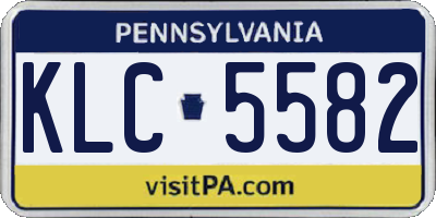 PA license plate KLC5582