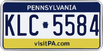 PA license plate KLC5584