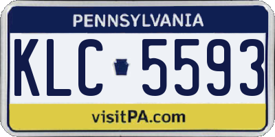 PA license plate KLC5593