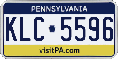 PA license plate KLC5596