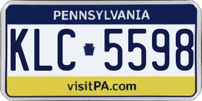 PA license plate KLC5598