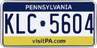 PA license plate KLC5604