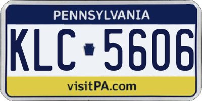PA license plate KLC5606