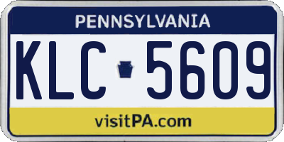 PA license plate KLC5609