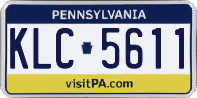 PA license plate KLC5611