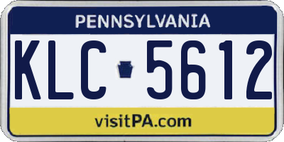 PA license plate KLC5612