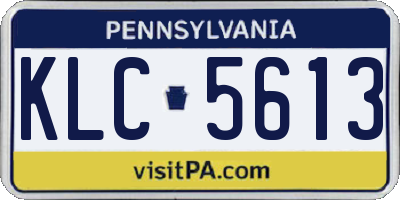 PA license plate KLC5613