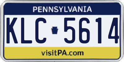 PA license plate KLC5614