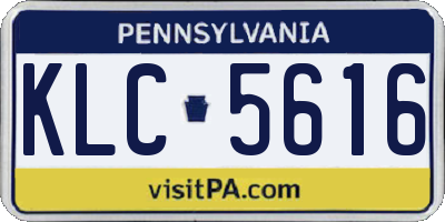 PA license plate KLC5616