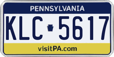 PA license plate KLC5617