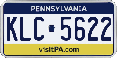 PA license plate KLC5622