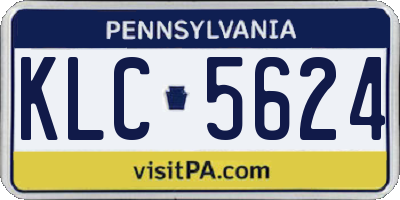 PA license plate KLC5624
