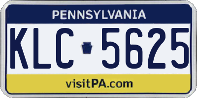 PA license plate KLC5625