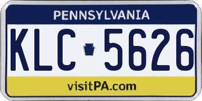 PA license plate KLC5626