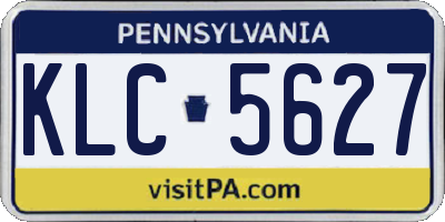 PA license plate KLC5627