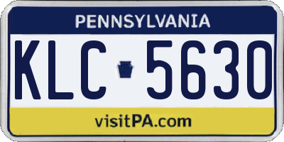 PA license plate KLC5630