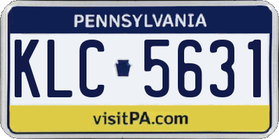 PA license plate KLC5631