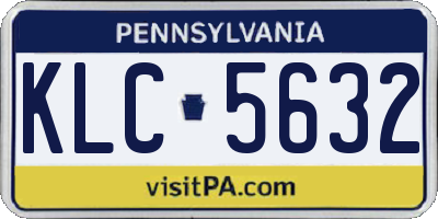 PA license plate KLC5632