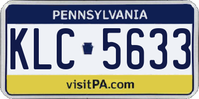 PA license plate KLC5633