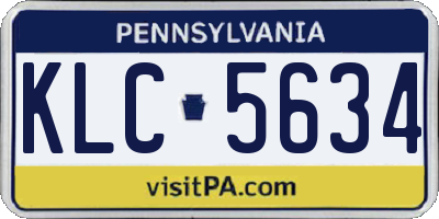 PA license plate KLC5634