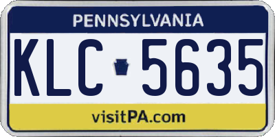 PA license plate KLC5635