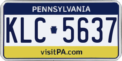 PA license plate KLC5637
