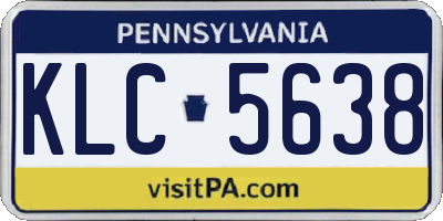 PA license plate KLC5638