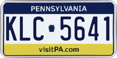 PA license plate KLC5641
