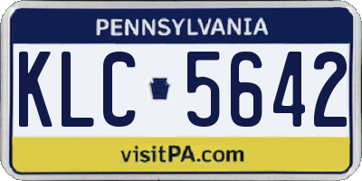 PA license plate KLC5642