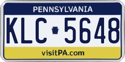 PA license plate KLC5648