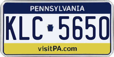 PA license plate KLC5650