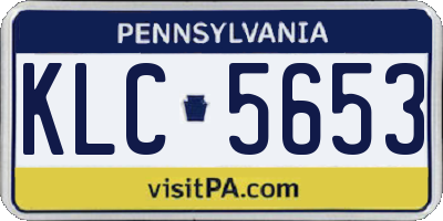 PA license plate KLC5653