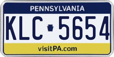 PA license plate KLC5654