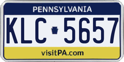 PA license plate KLC5657