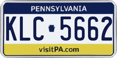 PA license plate KLC5662
