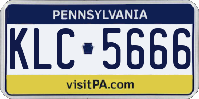 PA license plate KLC5666