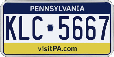PA license plate KLC5667