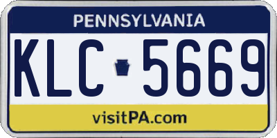 PA license plate KLC5669