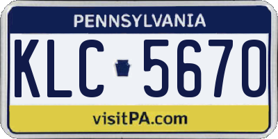 PA license plate KLC5670